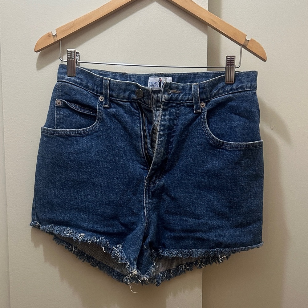 Vintage Blue Jean Shorts with Frayed Hem